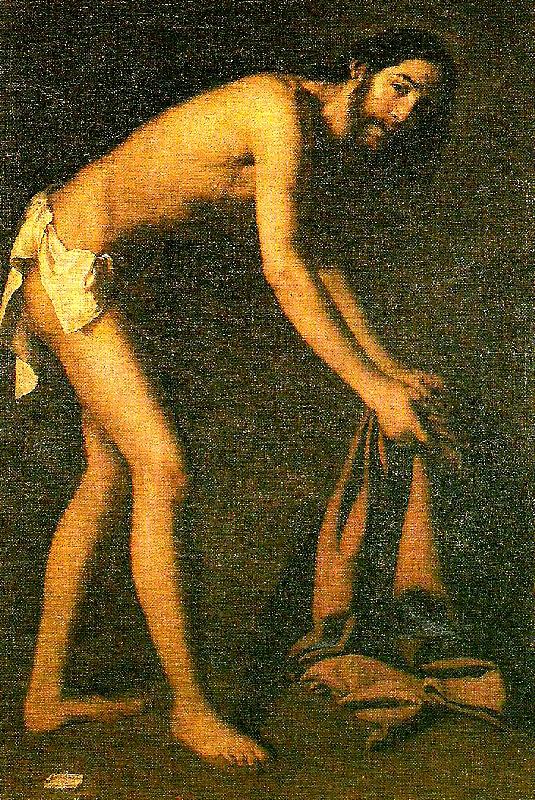 Francisco de Zurbaran christ recovers his tunic after being whipped oil painting picture
